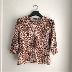 Sz M Leopard Print Notations Crop Top